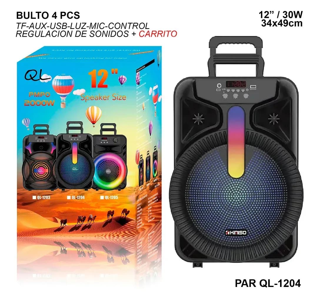 PARLANTE 12" KARAOKE MOD QL-1206 C/MIC