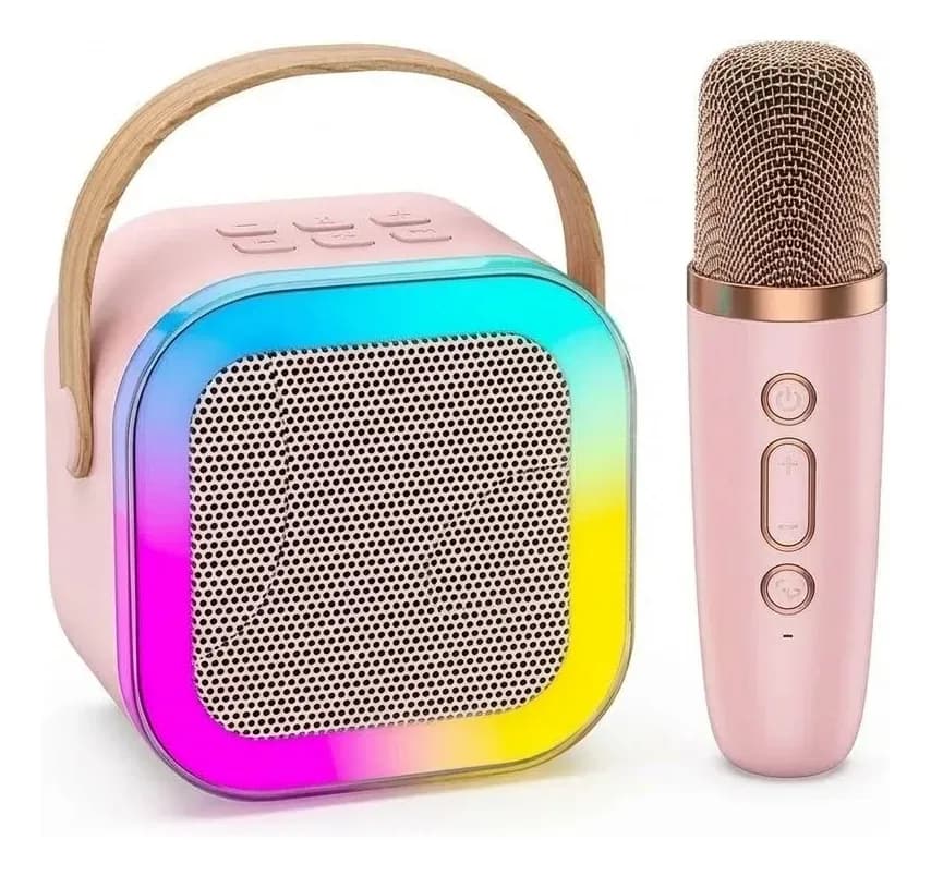 PARLANTE POTENCIADO C/MIC K7 ROSA, foto 1 de 3