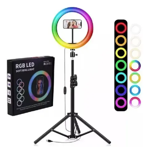 ARO DE LUZ 30CM RGV + TRIPODE 1,8M, foto 1 de 4