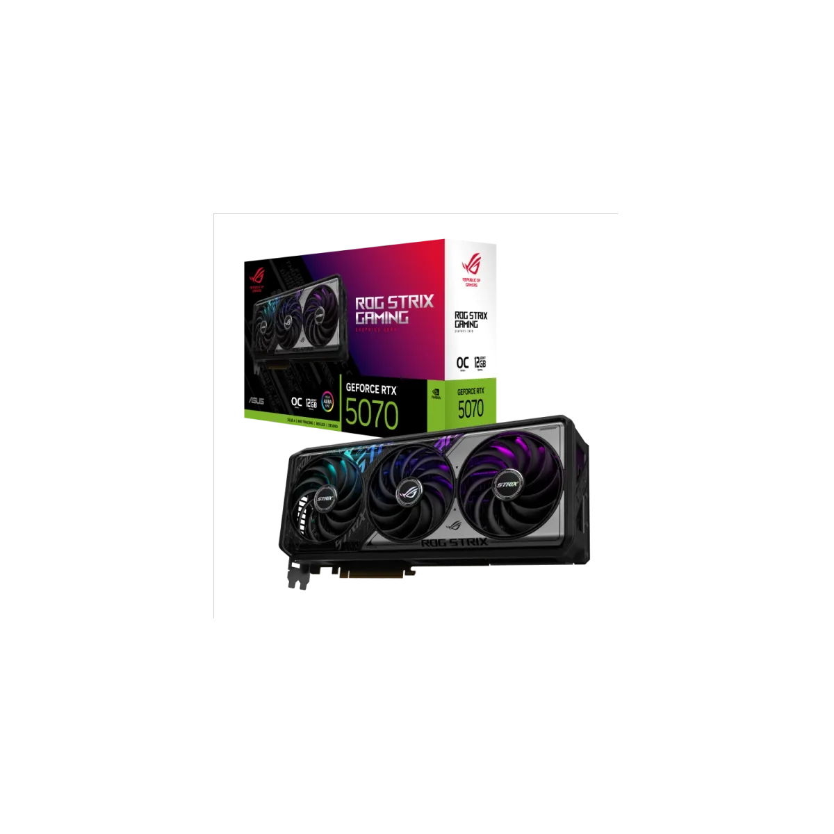 Placa de Video ASUS NVIDIA GeForce ROG STRIX RTX5070 12GB GDDR7 OC Edition